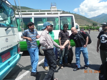 Delegates arriving at the SANDEE’s R&T Workshop at the Paro International Airport, Paro, Bhutan